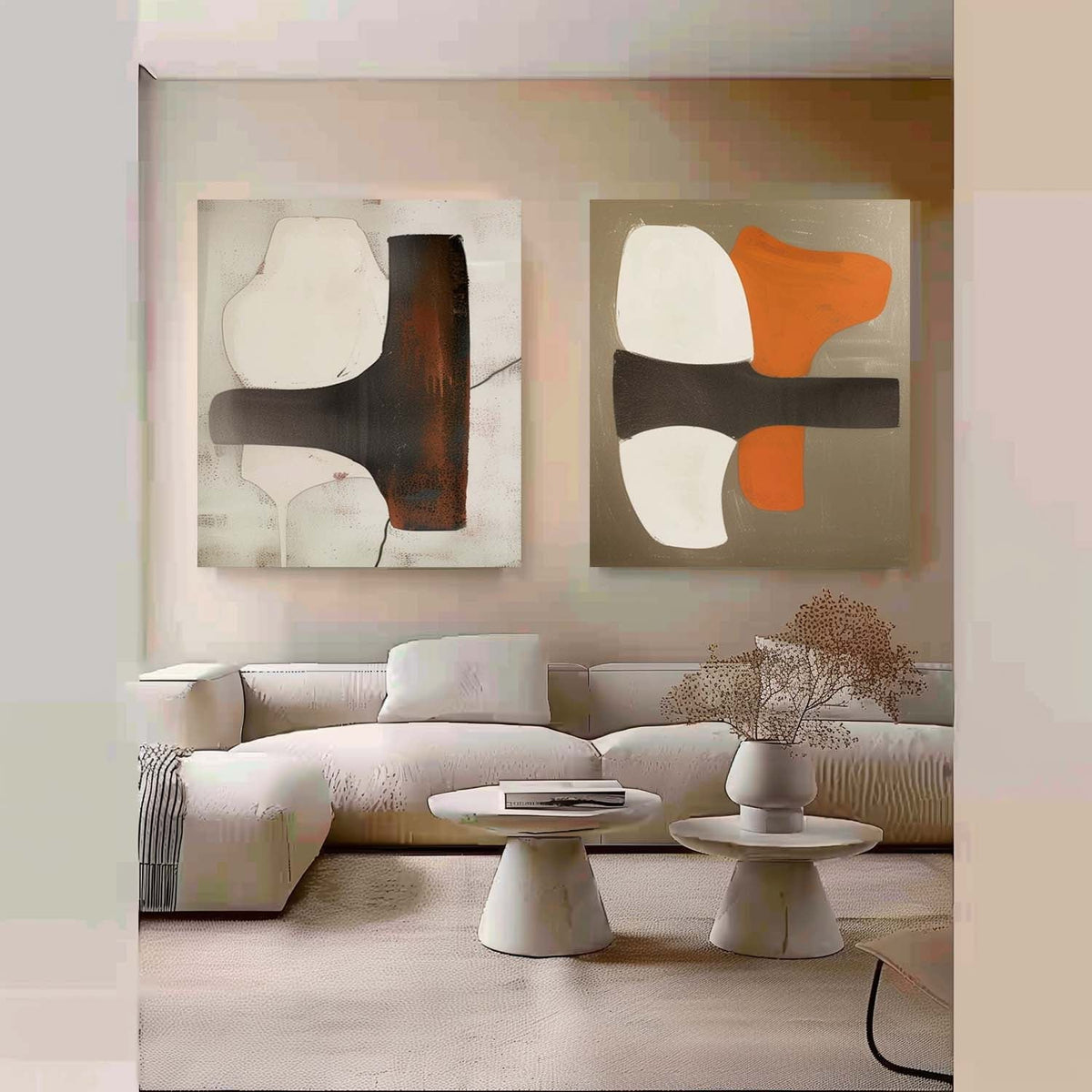 Modern Minimalist Wall Art 2 Piece Set #MMWA003