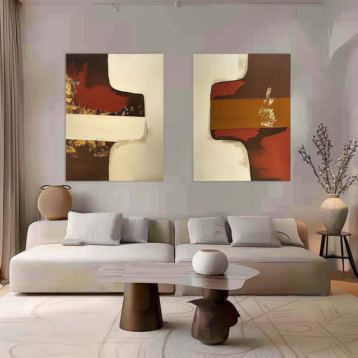 Modern Minimalist Wall Art 2 Piece Set #MMWA005