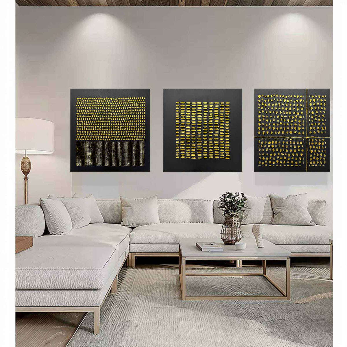 Ensemble de 3 peintures abstraites #SP160