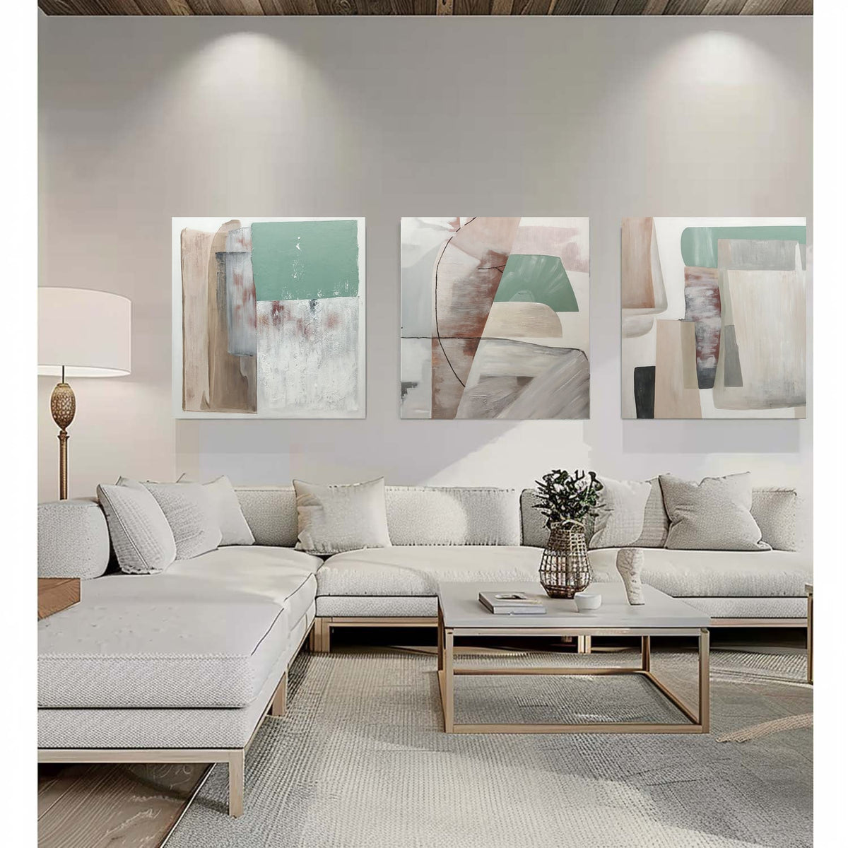 Ensemble de 3 peintures abstraites #SP158
