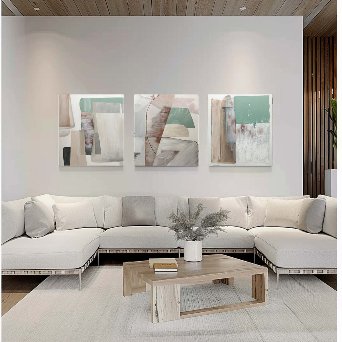 Ensemble de 3 peintures abstraites #SP158