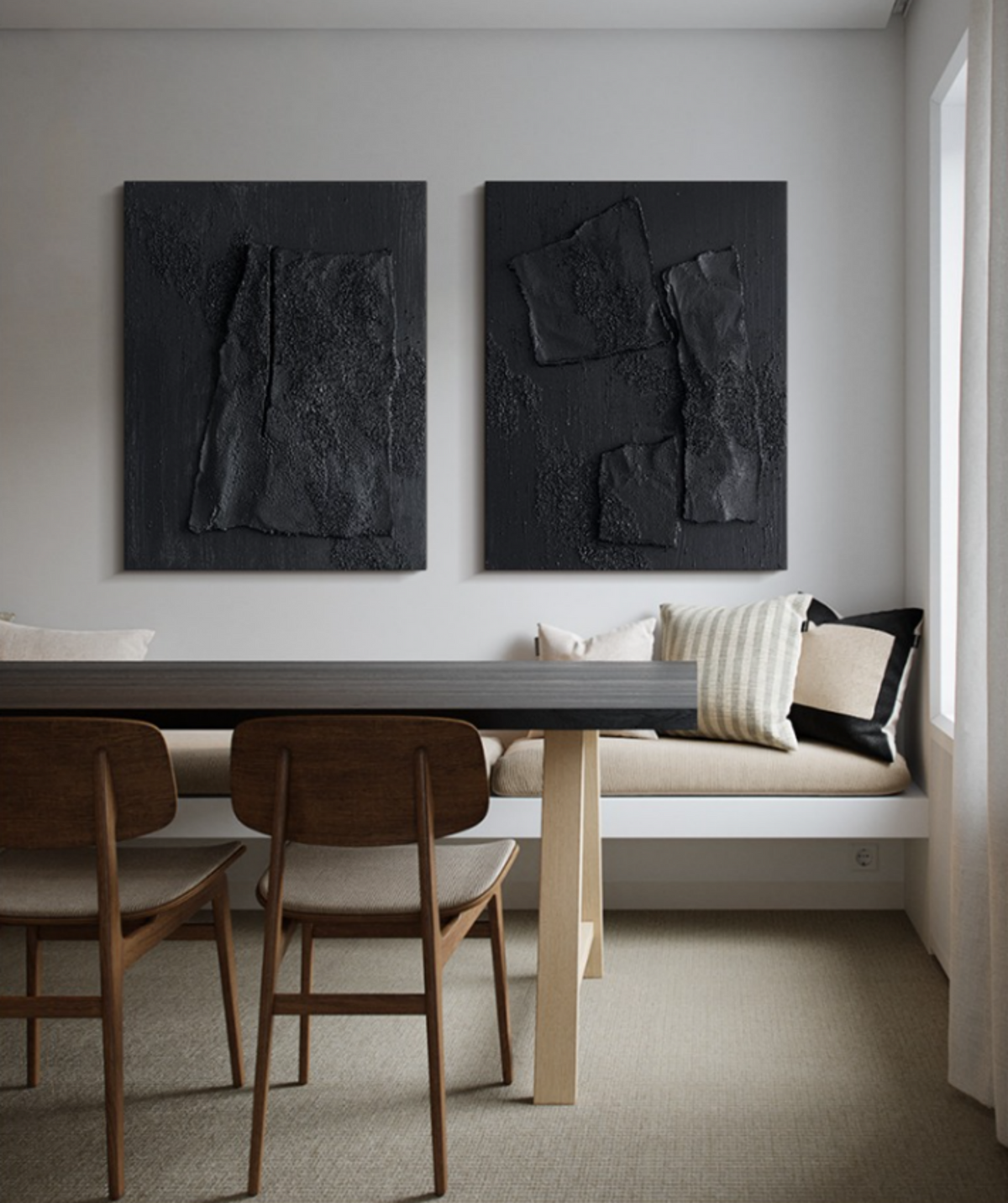 Ensemble de 2 peintures abstraites #SP029