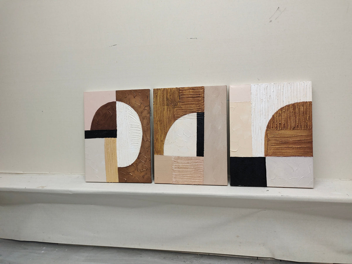 Ensemble de 3 peintures abstraites #SP113