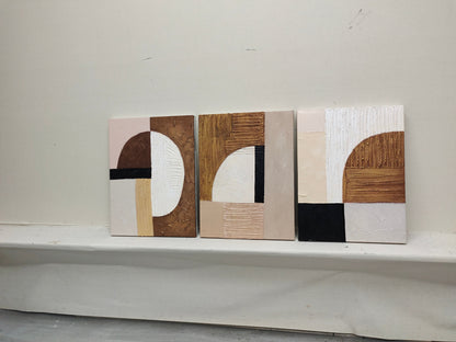 Ensemble de 3 peintures abstraites #SP113