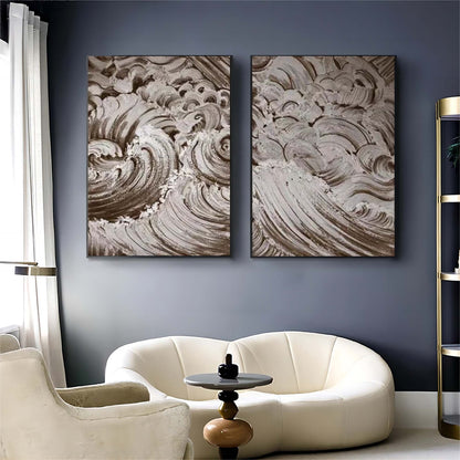 Ensemble de 2 peintures abstraites #SP124