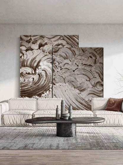 Ensemble de 2 peintures abstraites #SP124