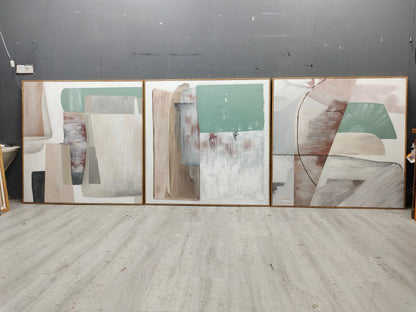 Ensemble de 3 peintures abstraites #SP158