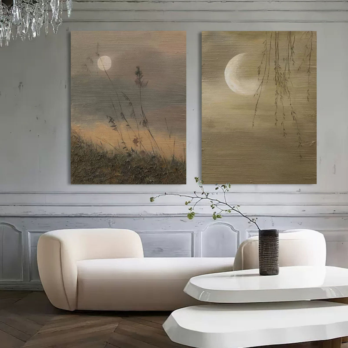 Ensemble de 2 peintures abstraites #SP108