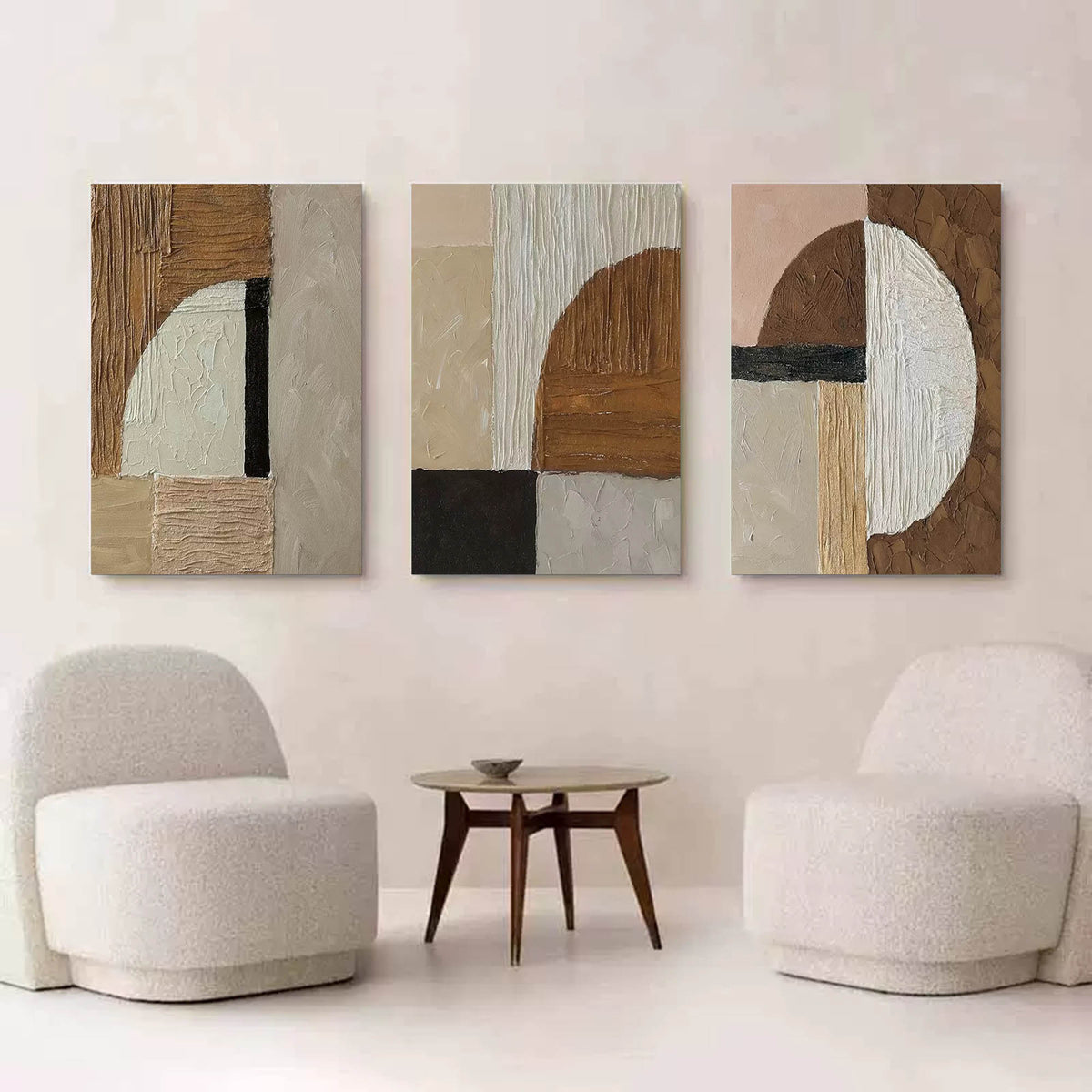 Ensemble de 3 peintures abstraites #SP113