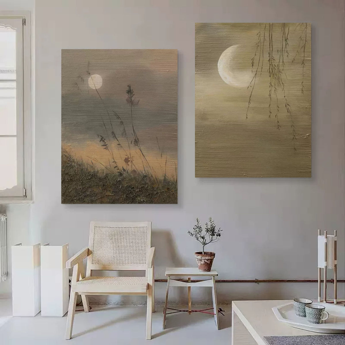 Ensemble de 2 peintures abstraites #SP108