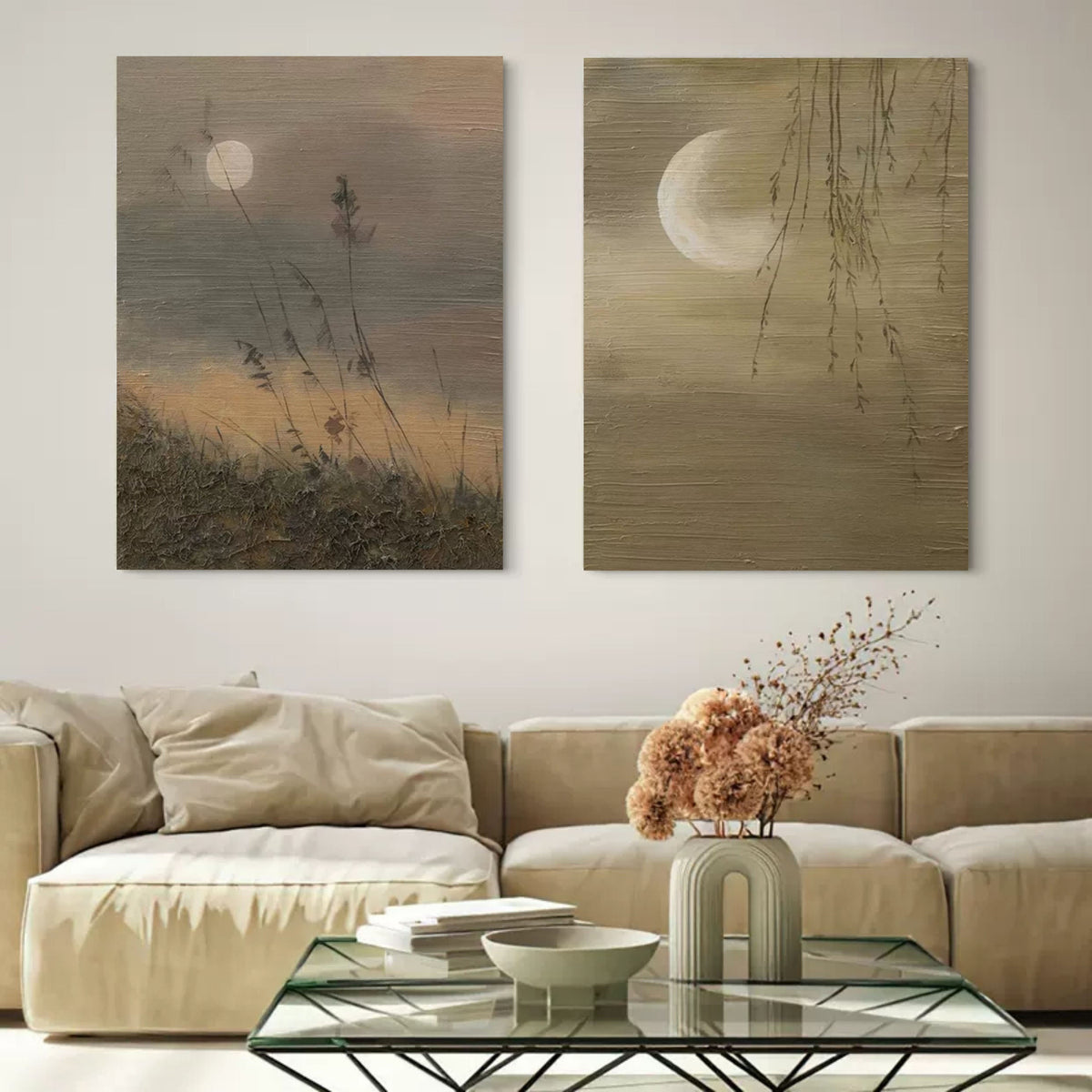 Ensemble de 2 peintures abstraites #SP108
