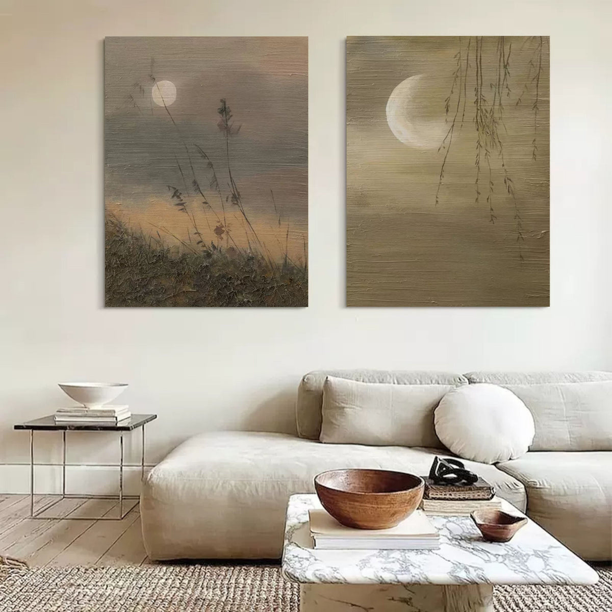 Ensemble de 2 peintures abstraites #SP108