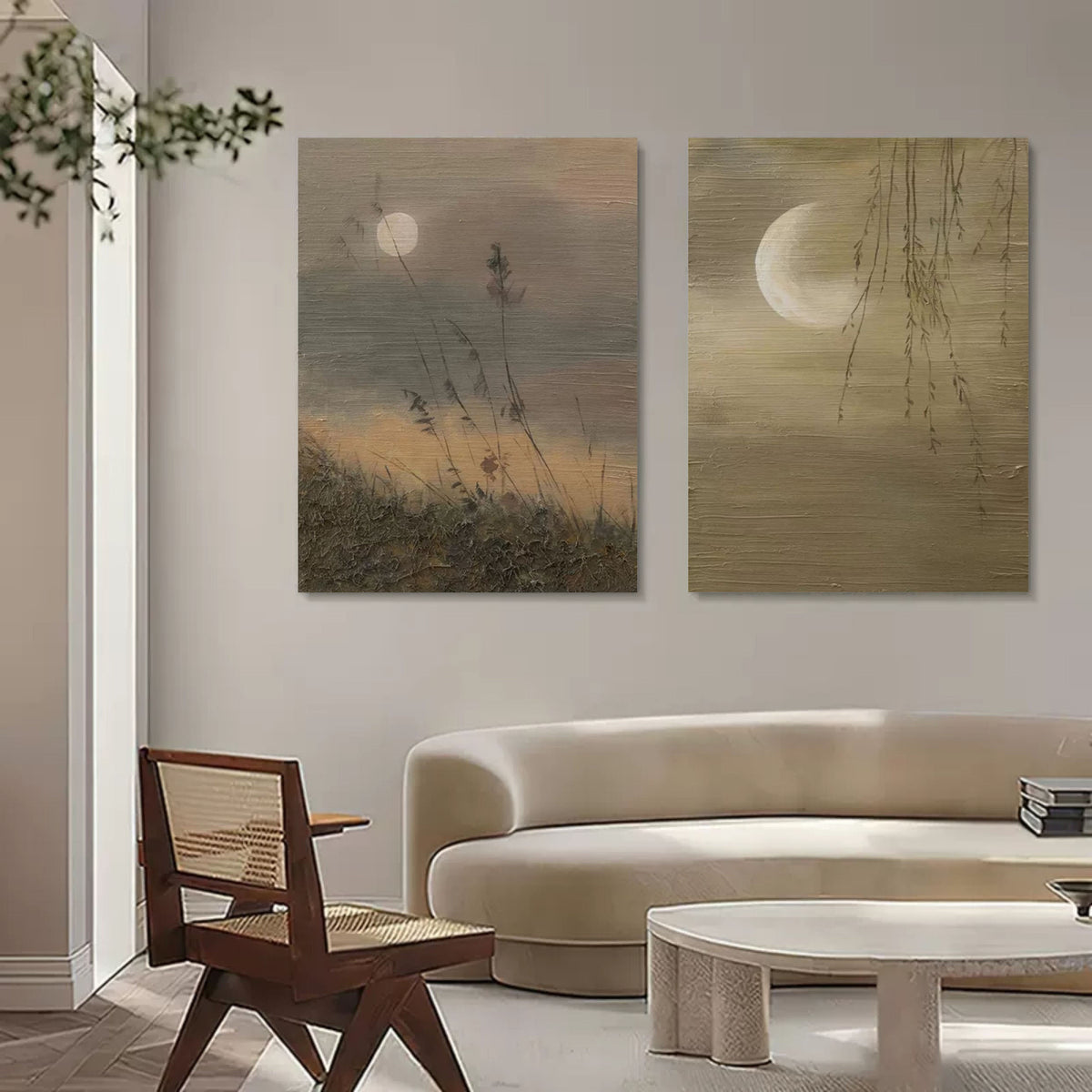 Ensemble de 2 peintures abstraites #SP108