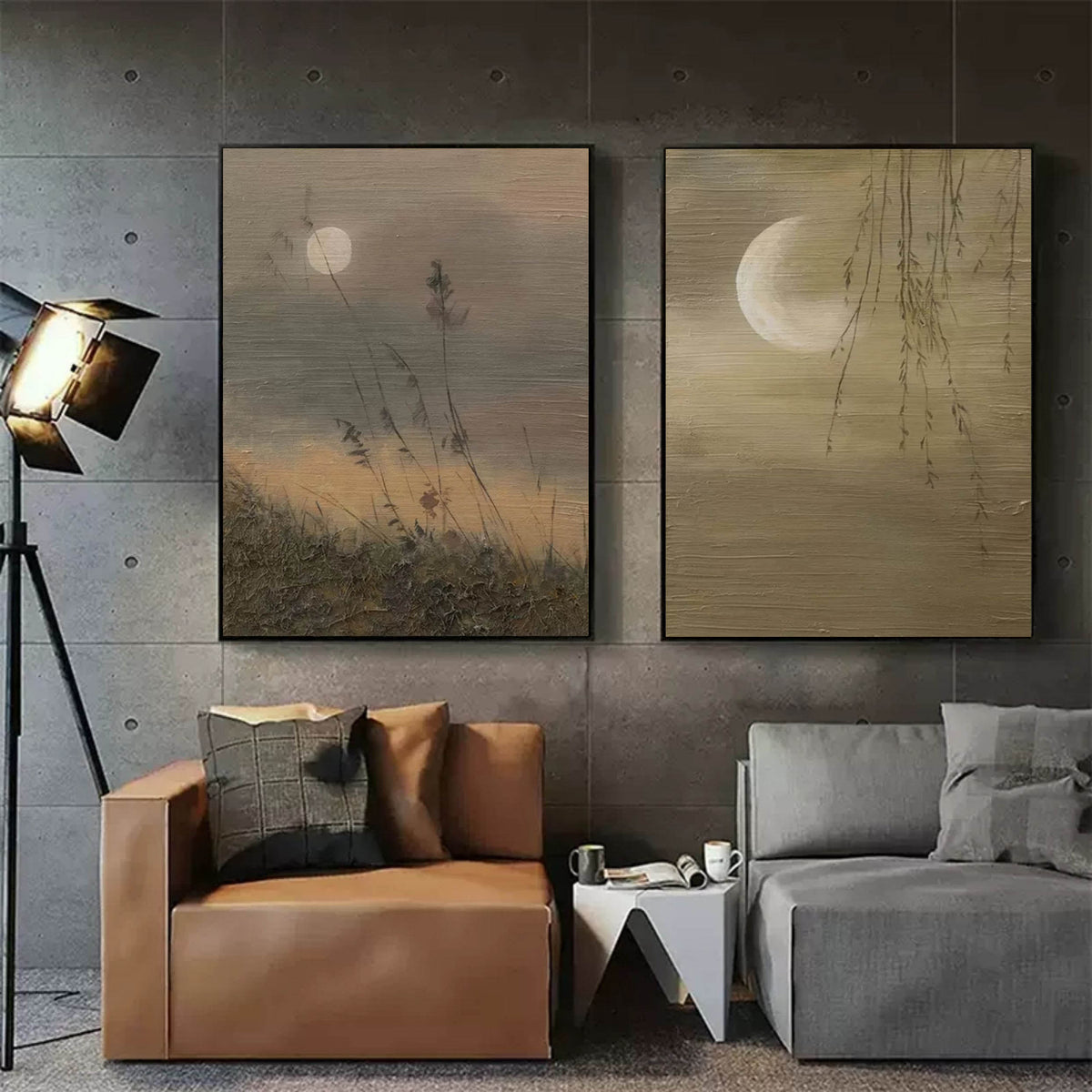 Ensemble de 2 peintures abstraites #SP108