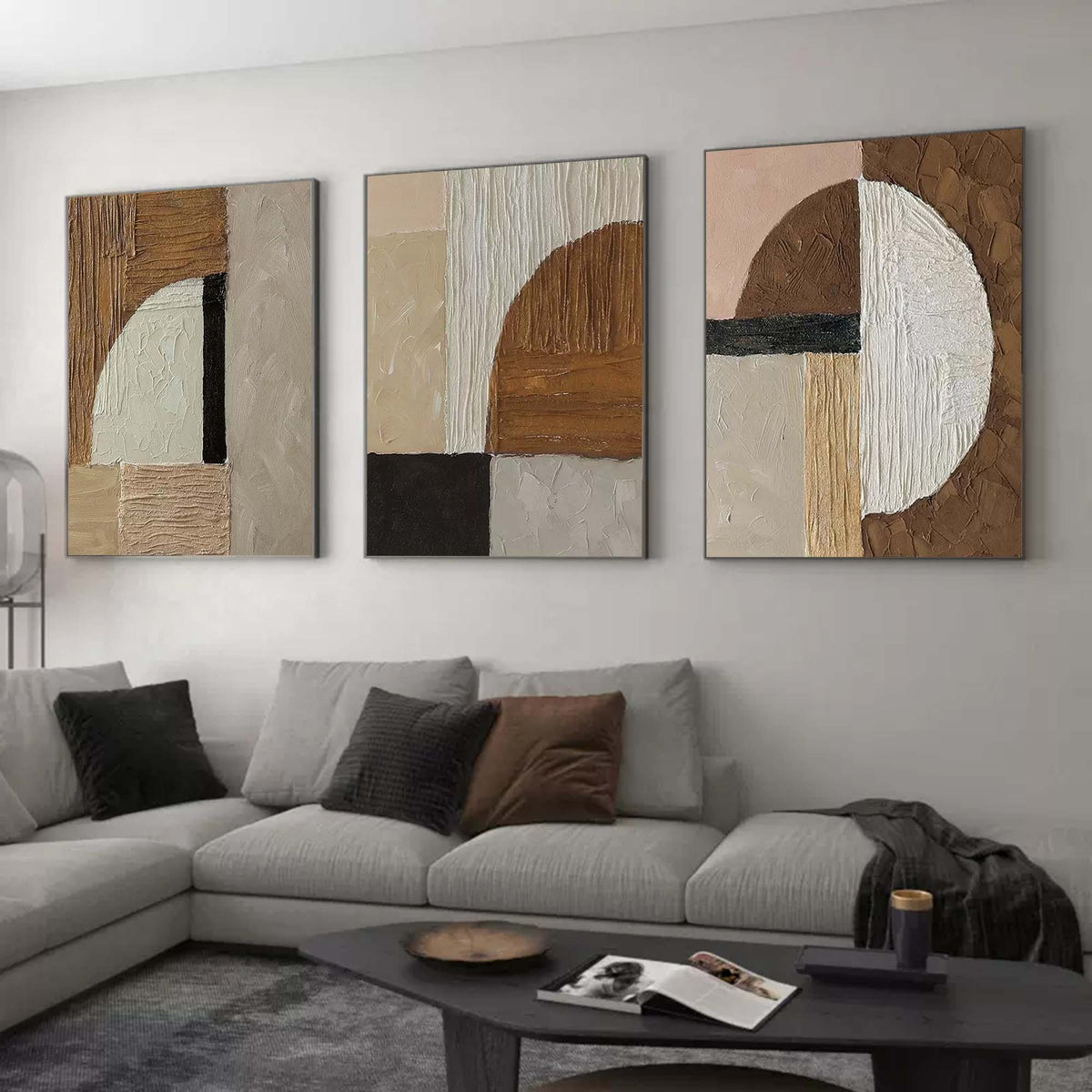 Ensemble de 3 peintures abstraites #SP113