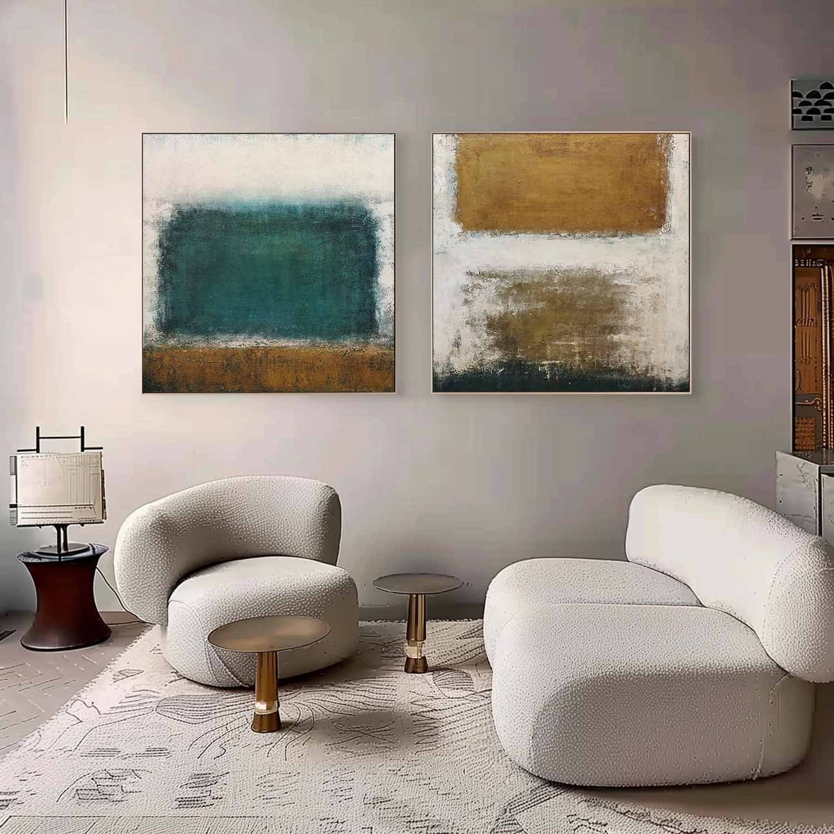 Ensemble de 2 peintures abstraites #SP157