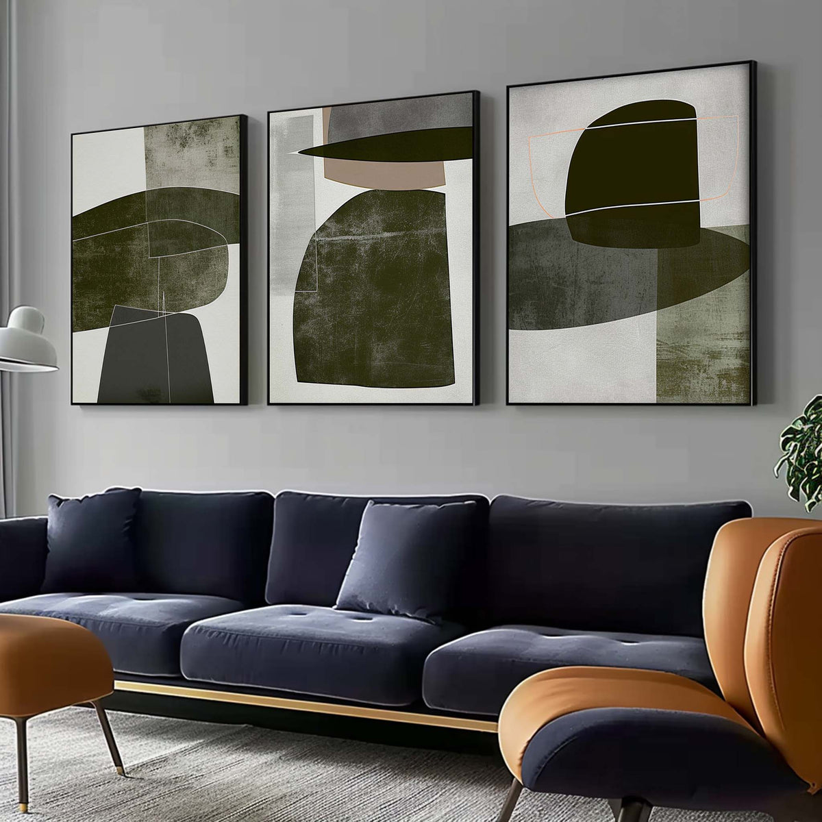 Ensemble de 3 peintures abstraites #SP150
