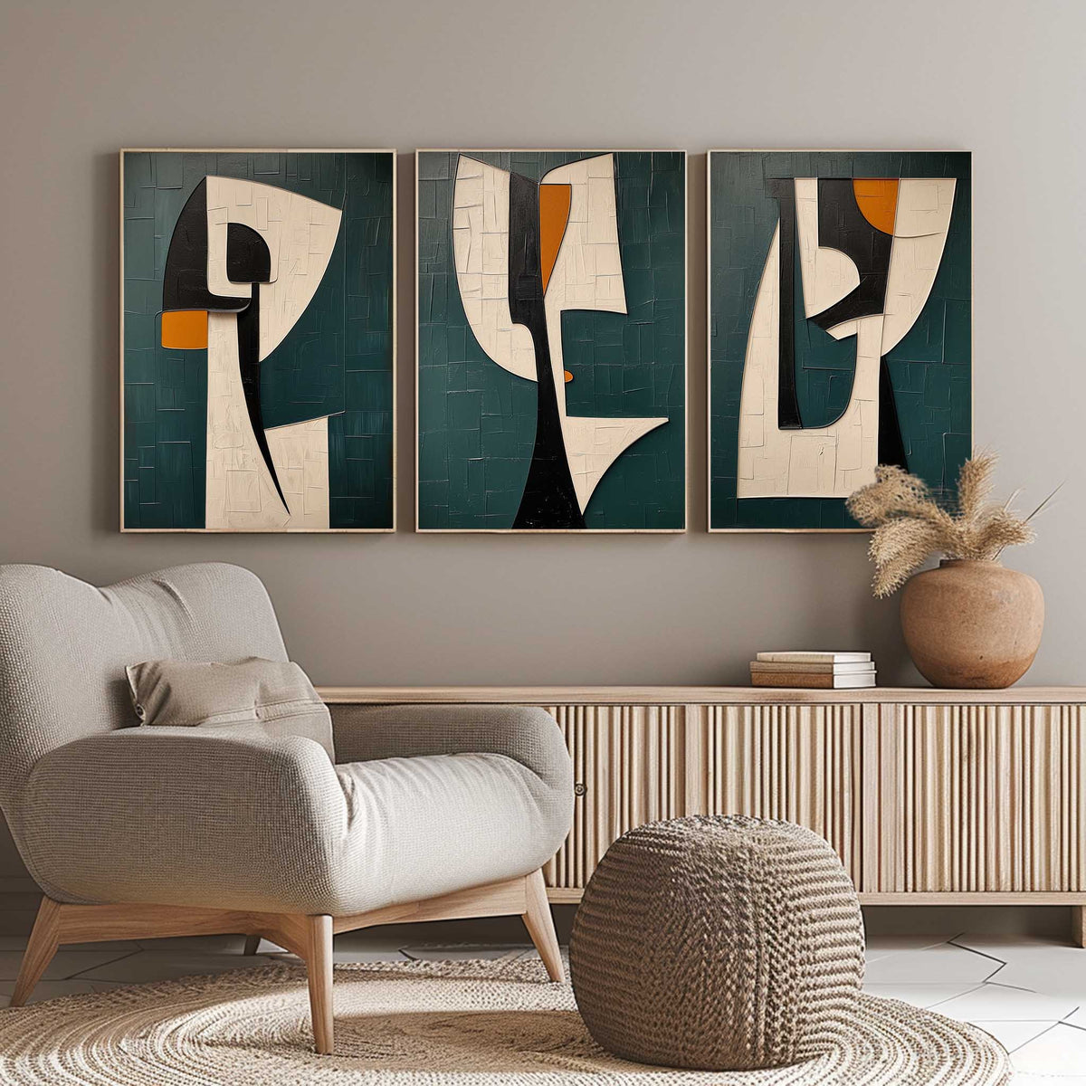 Ensemble de 3 peintures abstraites #SP149