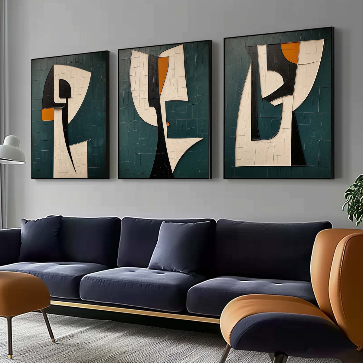 Ensemble de 3 peintures abstraites #SP149